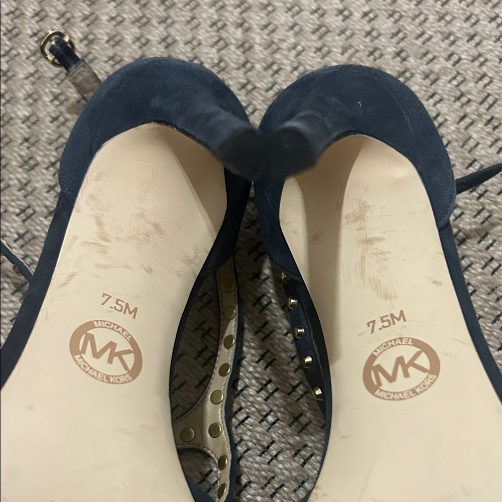 Michael Kors Navy Studded Heels - Picture 8 of 9